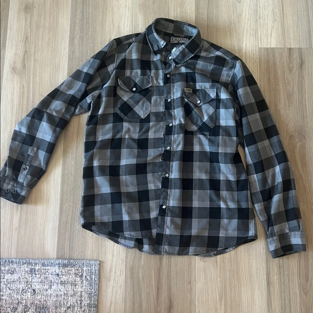DIXXON Monochrome Plaid Flannel Shirt - Picture 1 of 4